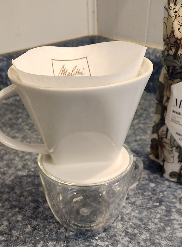 melitta on glass cup