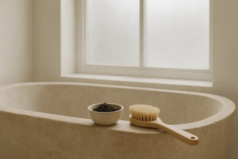 coffee scrub in bathroom
