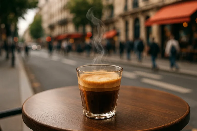 cortado on a busy street