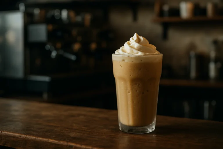 frappe at the end of a bar