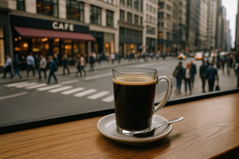 long black enjoyed in a cafe
