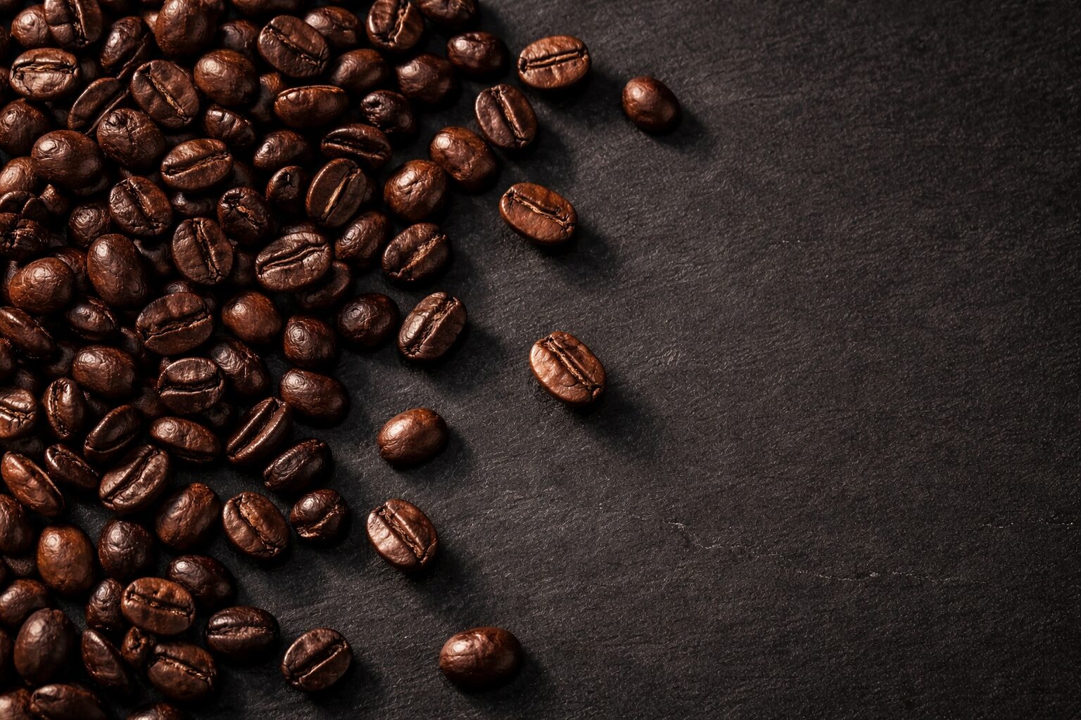 Dark roast coffee beans ideal for milk-based espresso drinks
