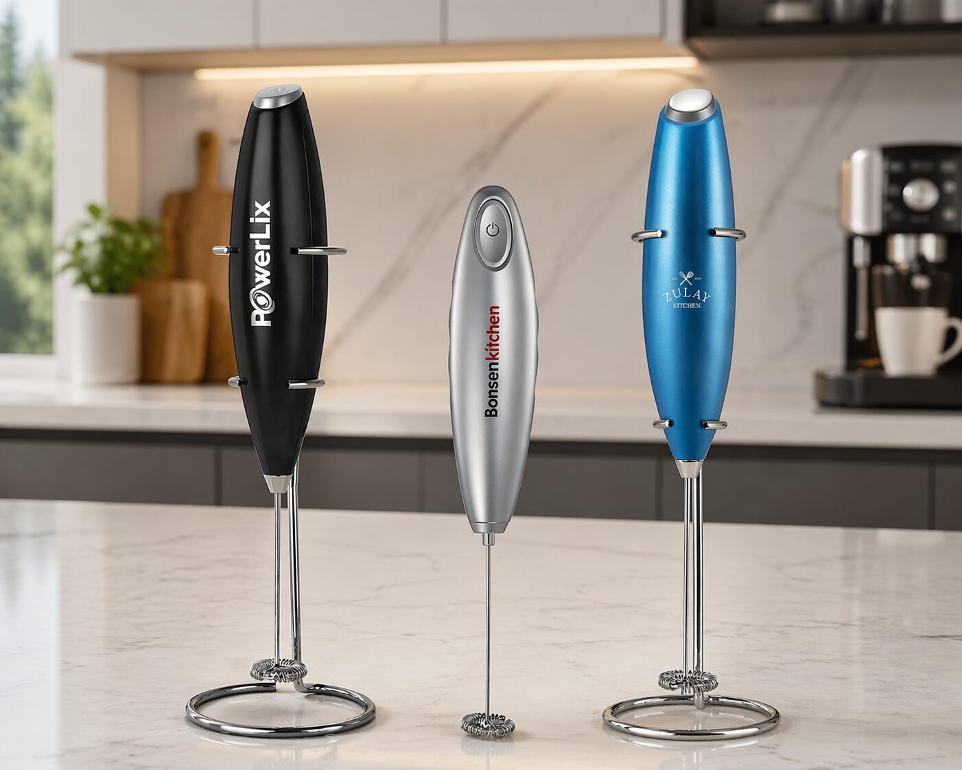 Zulay Kitchen handheld milk frother compared to other budget handheld frothers